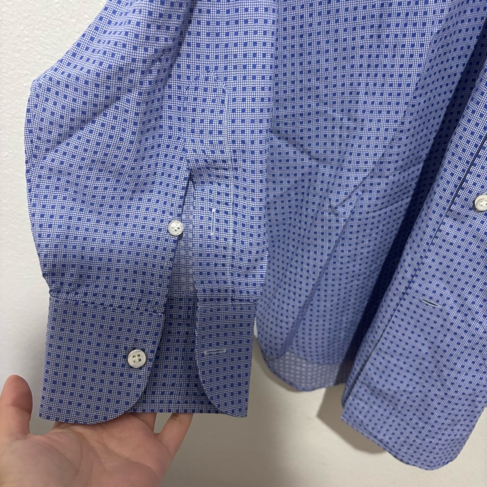 Santangelo Napoli Checkered Print Dress Shirt Size 16/41 - Picture 4 of 6
